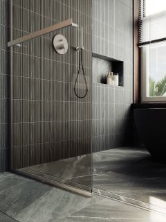 Душевая перегородка MaybahGlass MGD-727-5у 79см хром матовый